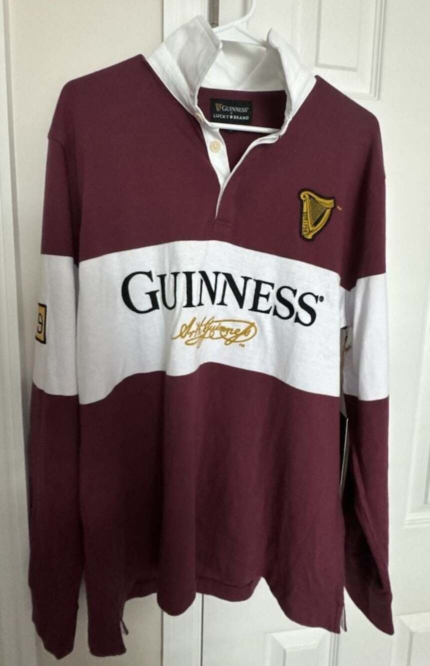 Lucky Brand x Guinness Colorblock Long Sleeve Rugby Shirt